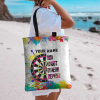 Colorful Dartboard and Splatter Paint Darts Tote Bag Personalized Motivational Quote - Wonder Print Shop