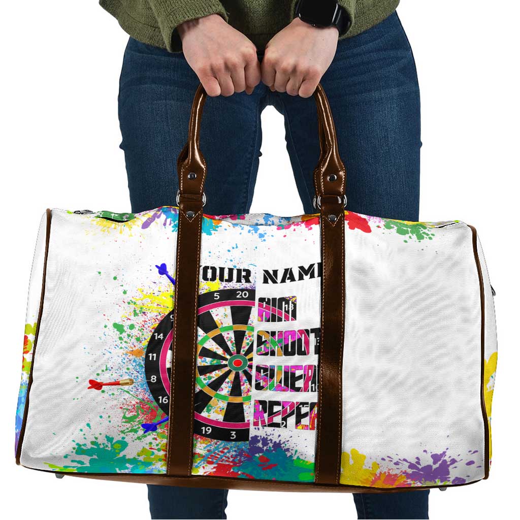 Colorful Dartboard and Splatter Paint Darts Travel Bag Personalized Motivational Quote - Wonder Print Shop
