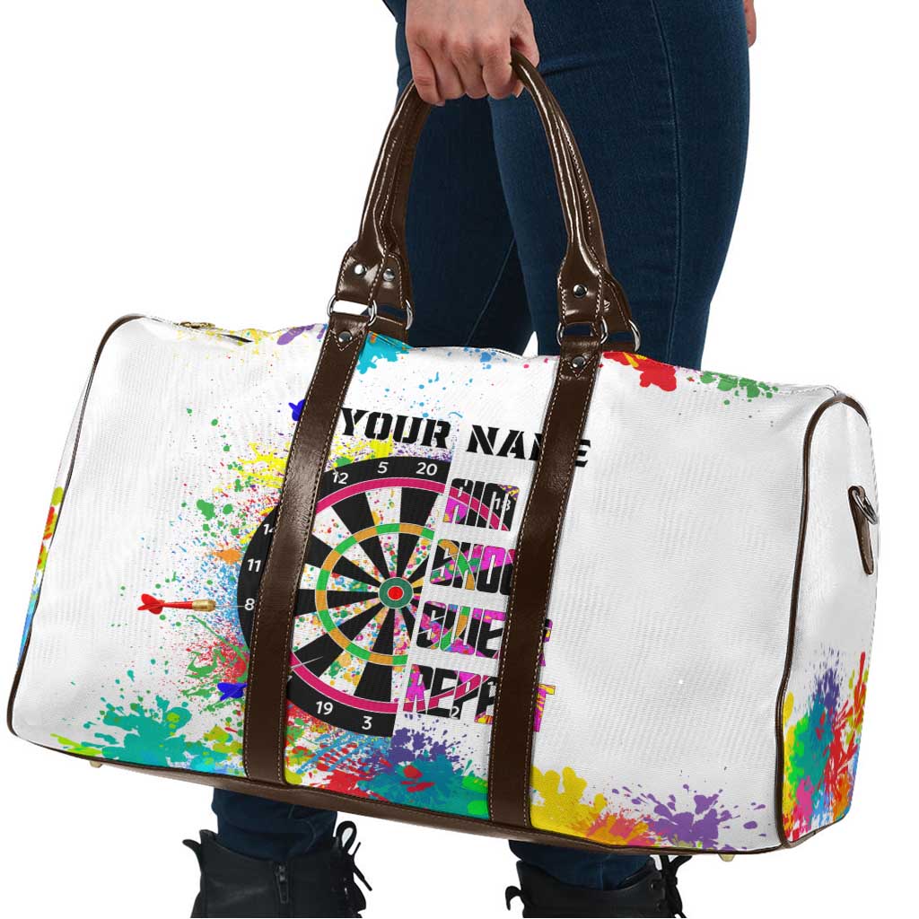 Colorful Dartboard and Splatter Paint Darts Travel Bag Personalized Motivational Quote - Wonder Print Shop