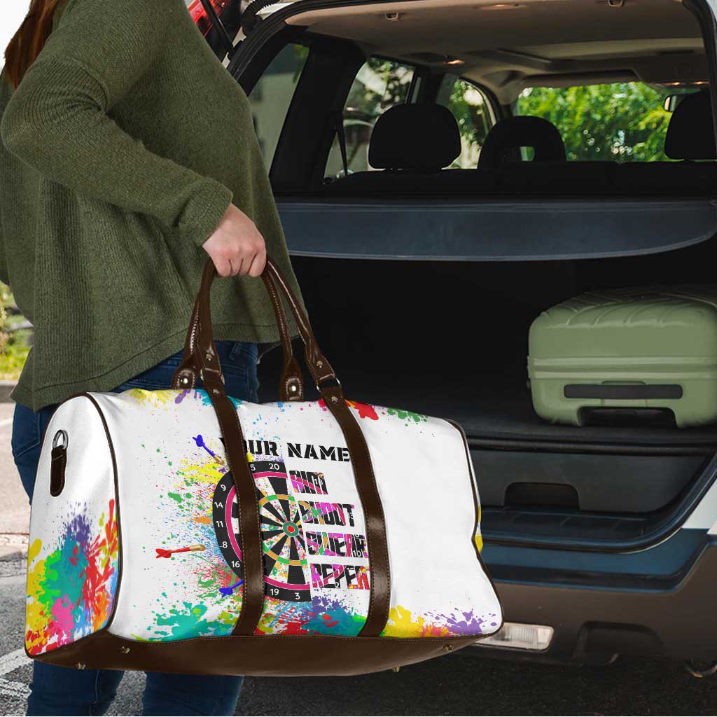 Colorful Dartboard and Splatter Paint Darts Travel Bag Personalized Motivational Quote - Wonder Print Shop