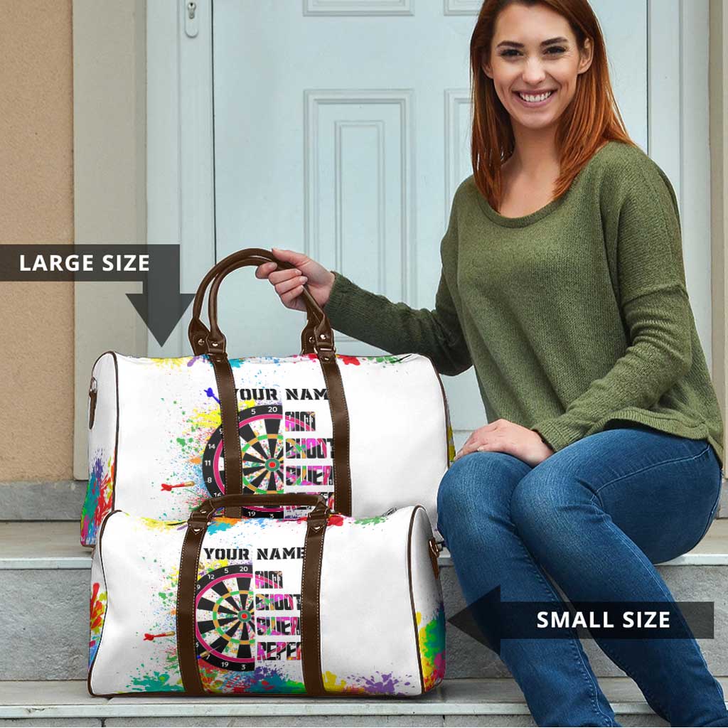 Colorful Dartboard and Splatter Paint Darts Travel Bag Personalized Motivational Quote - Wonder Print Shop