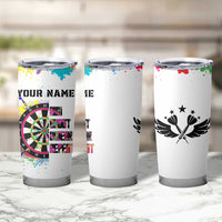 Colorful Dartboard and Splatter Paint Darts Tumbler Cup Personalized Motivational Quote - Wonder Print Shop