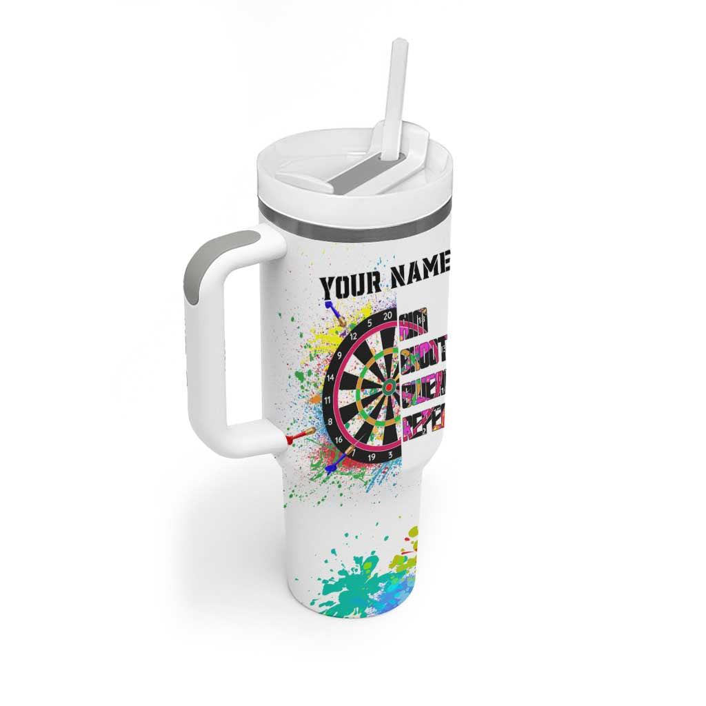 Colorful Dartboard and Splatter Paint Darts Tumbler With Handle Personalized Motivational Quote - Wonder Print Shop