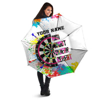 Colorful Dartboard and Splatter Paint Darts Umbrella Personalized Motivational Quote - Wonder Print Shop