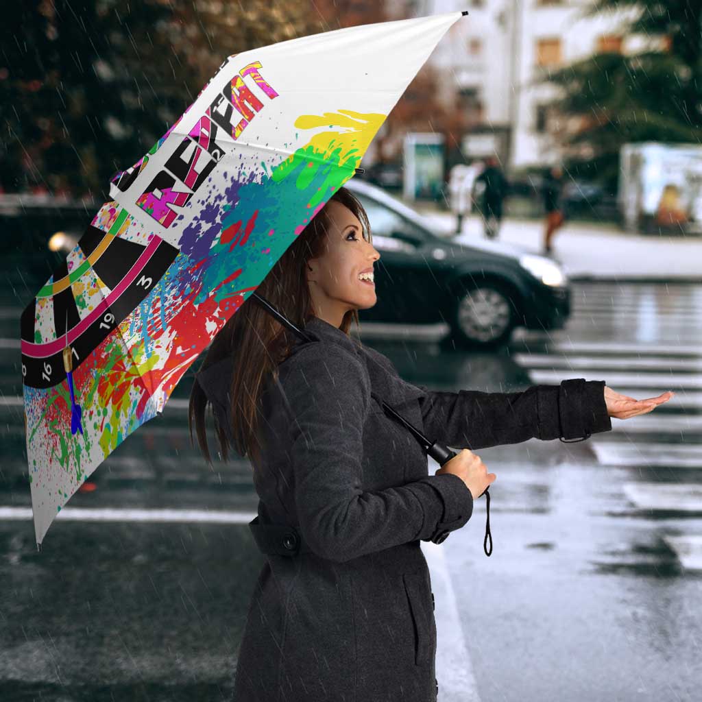 Colorful Dartboard and Splatter Paint Darts Umbrella Personalized Motivational Quote - Wonder Print Shop
