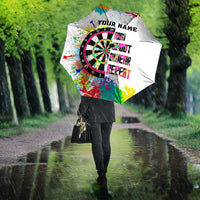 Colorful Dartboard and Splatter Paint Darts Umbrella Personalized Motivational Quote - Wonder Print Shop