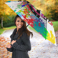 Colorful Dartboard and Splatter Paint Darts Umbrella Personalized Motivational Quote - Wonder Print Shop