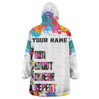 Colorful Dartboard and Splatter Paint Darts Wearable Blanket Hoodie Personalized Motivational Quote - Wonder Print Shop