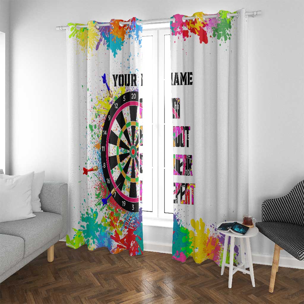 Colorful Dartboard and Splatter Paint Darts Window Curtain Personalized Motivational Quote - Wonder Print Shop