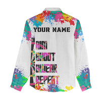 Colorful Dartboard and Splatter Paint Darts Women Casual Shirt Personalized Motivational Quote - Wonder Print Shop
