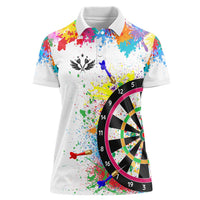 Colorful Dartboard and Splatter Paint Darts Women Polo Shirt Personalized Motivational Quote - Wonder Print Shop