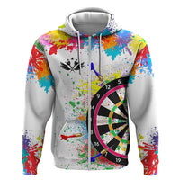 Colorful Dartboard and Splatter Paint Darts Zip Hoodie Personalized Motivational Quote - Wonder Print Shop
