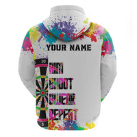 Colorful Dartboard and Splatter Paint Darts Zip Hoodie Personalized Motivational Quote - Wonder Print Shop