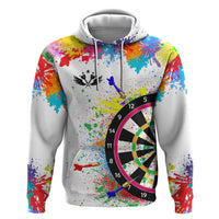 Colorful Dartboard and Splatter Paint Darts Zip Hoodie Personalized Motivational Quote - Wonder Print Shop