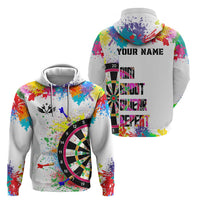 Colorful Dartboard and Splatter Paint Darts Zip Hoodie Personalized Motivational Quote - Wonder Print Shop
