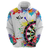 Colorful Dartboard and Splatter Paint Darts Zip Hoodie Personalized Motivational Quote - Wonder Print Shop