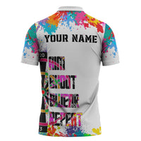Colorful Dartboard and Splatter Paint Darts Zipper Polo Shirt Personalized Motivational Quote - Wonder Print Shop