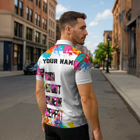 Colorful Dartboard and Splatter Paint Darts Zipper Polo Shirt Personalized Motivational Quote - Wonder Print Shop