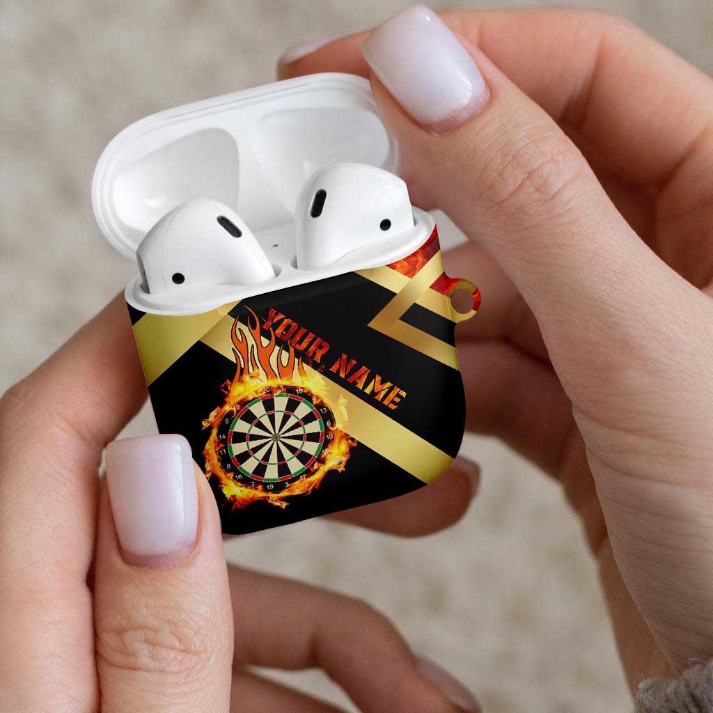 Flaming Dartboard Darts AirPods Case Personalized Bold Geometric Patterns - Wonder Print Shop