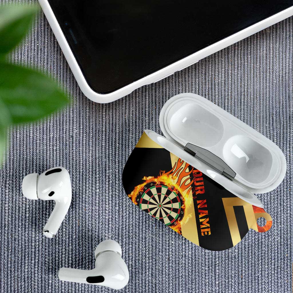 Flaming Dartboard Darts AirPods Case Personalized Bold Geometric Patterns - Wonder Print Shop