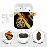 Flaming Dartboard Darts AirPods Case Personalized Bold Geometric Patterns - Wonder Print Shop