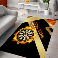 Flaming Dartboard Darts Area Rug Personalized Bold Geometric Patterns - Wonder Print Shop