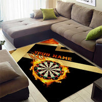 Flaming Dartboard Darts Area Rug Personalized Bold Geometric Patterns - Wonder Print Shop