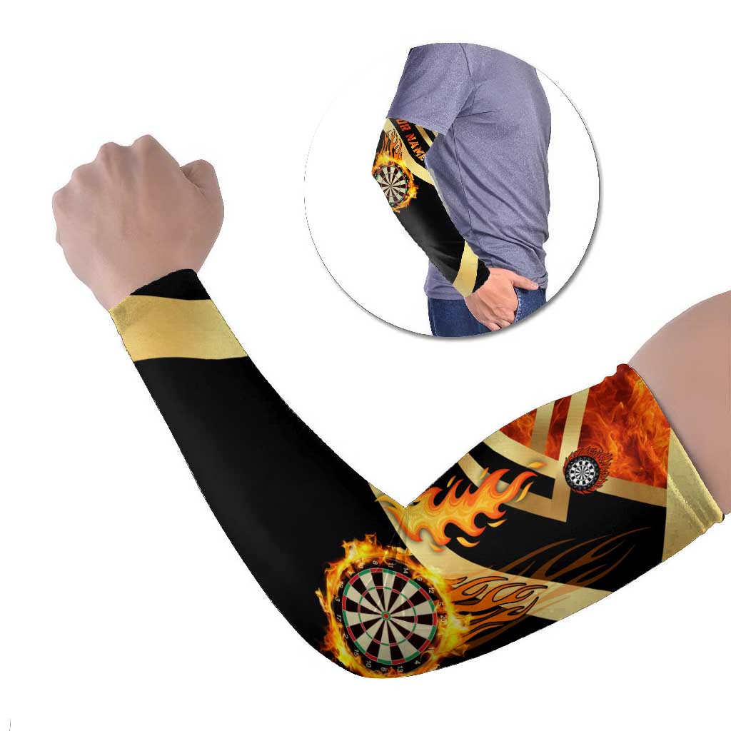 Flaming Dartboard Darts Arm Sleeves Personalized Bold Geometric Patterns - Wonder Print Shop