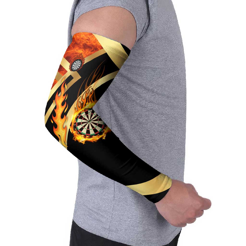 Flaming Dartboard Darts Arm Sleeves Personalized Bold Geometric Patterns - Wonder Print Shop