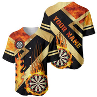Flaming Dartboard Darts Baseball Jersey Personalized Bold Geometric Patterns - Wonder Print Shop