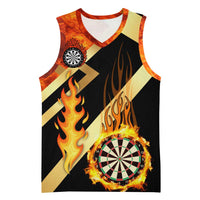 Flaming Dartboard Darts Basketball Jersey Personalized Bold Geometric Patterns - Wonder Print Shop