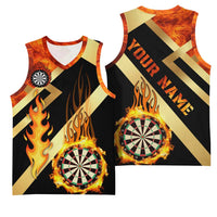 Flaming Dartboard Darts Basketball Jersey Personalized Bold Geometric Patterns - Wonder Print Shop