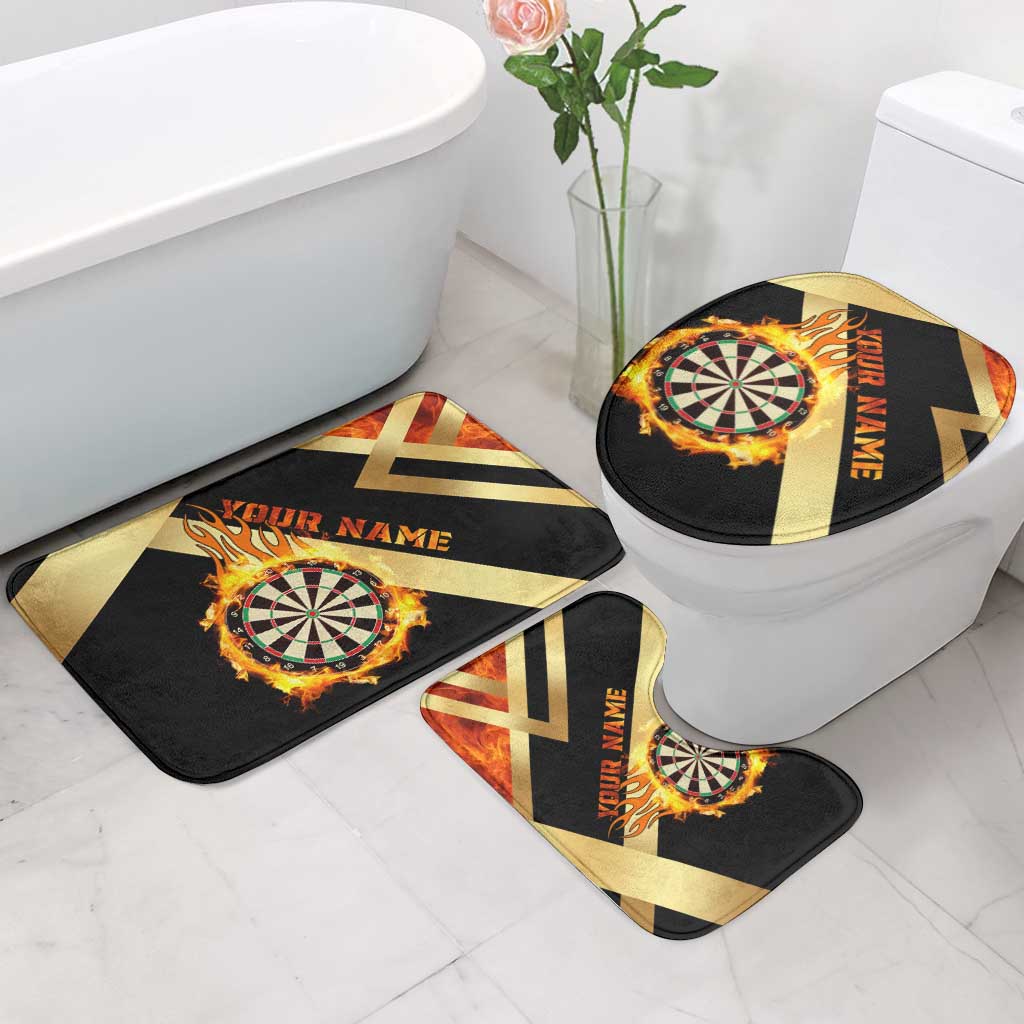 Flaming Dartboard Darts Bathroom Set Personalized Bold Geometric Patterns - Wonder Print Shop