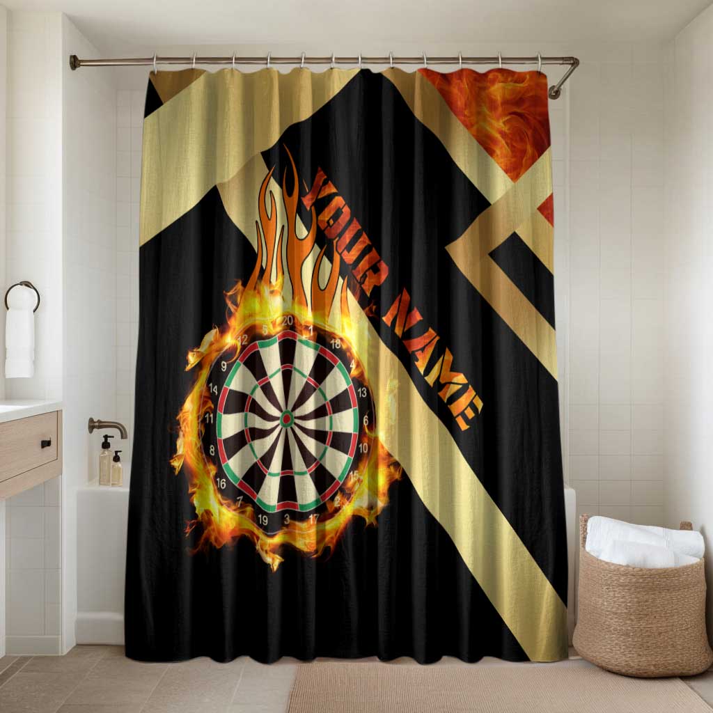 Flaming Dartboard Darts Bathroom Set Personalized Bold Geometric Patterns - Wonder Print Shop