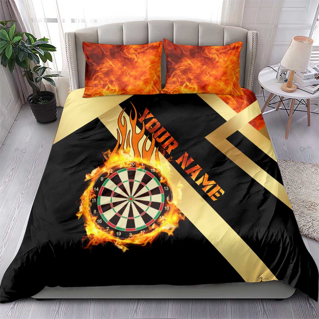 Flaming Dartboard Darts Bedding Set Personalized Bold Geometric Patterns - Wonder Print Shop