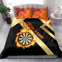Flaming Dartboard Darts Bedding Set Personalized Bold Geometric Patterns - Wonder Print Shop