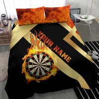 Flaming Dartboard Darts Bedding Set Personalized Bold Geometric Patterns - Wonder Print Shop