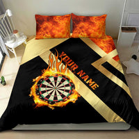 Flaming Dartboard Darts Bedding Set Personalized Bold Geometric Patterns - Wonder Print Shop