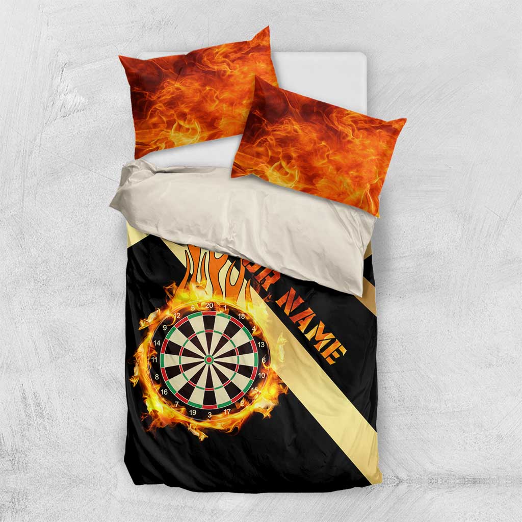Flaming Dartboard Darts Bedding Set Personalized Bold Geometric Patterns - Wonder Print Shop