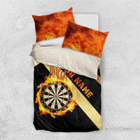 Flaming Dartboard Darts Bedding Set Personalized Bold Geometric Patterns - Wonder Print Shop