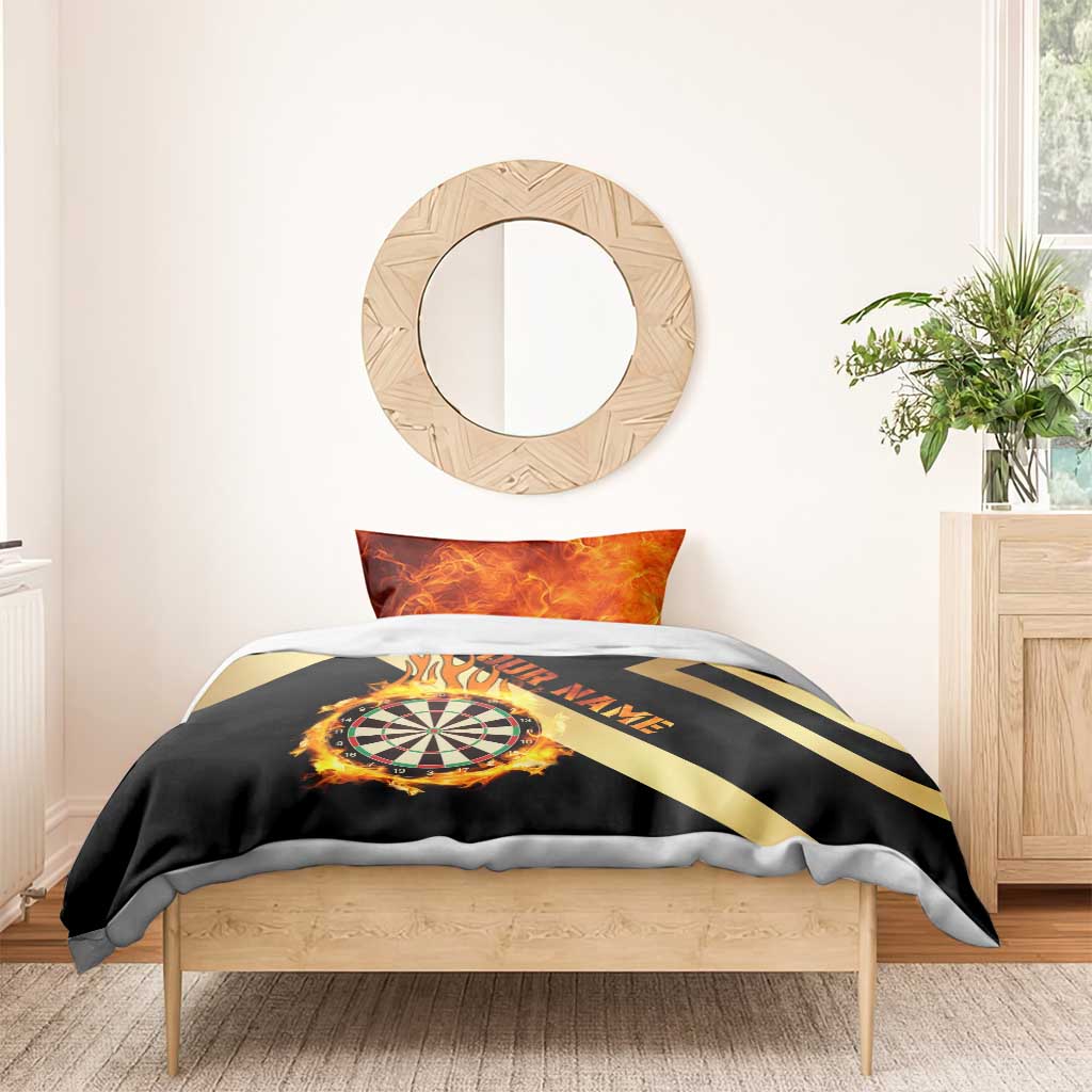 Flaming Dartboard Darts Bedding Set Personalized Bold Geometric Patterns - Wonder Print Shop