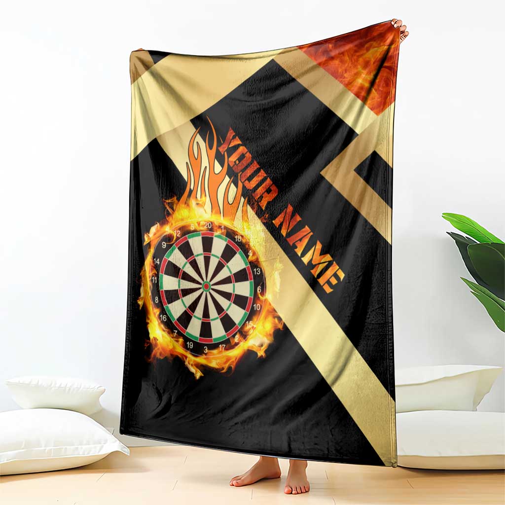 Flaming Dartboard Darts Blanket Personalized Bold Geometric Patterns - Wonder Print Shop