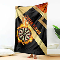 Flaming Dartboard Darts Blanket Personalized Bold Geometric Patterns - Wonder Print Shop