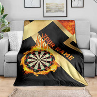 Flaming Dartboard Darts Blanket Personalized Bold Geometric Patterns - Wonder Print Shop