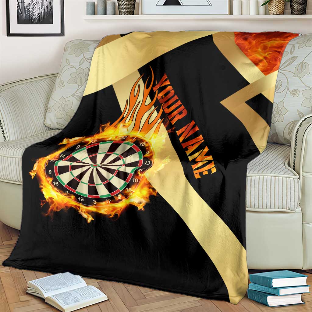 Flaming Dartboard Darts Blanket Personalized Bold Geometric Patterns - Wonder Print Shop