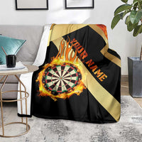 Flaming Dartboard Darts Blanket Personalized Bold Geometric Patterns - Wonder Print Shop