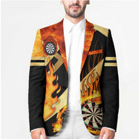 Flaming Dartboard Darts Blazer Personalized Bold Geometric Patterns - Wonder Print Shop