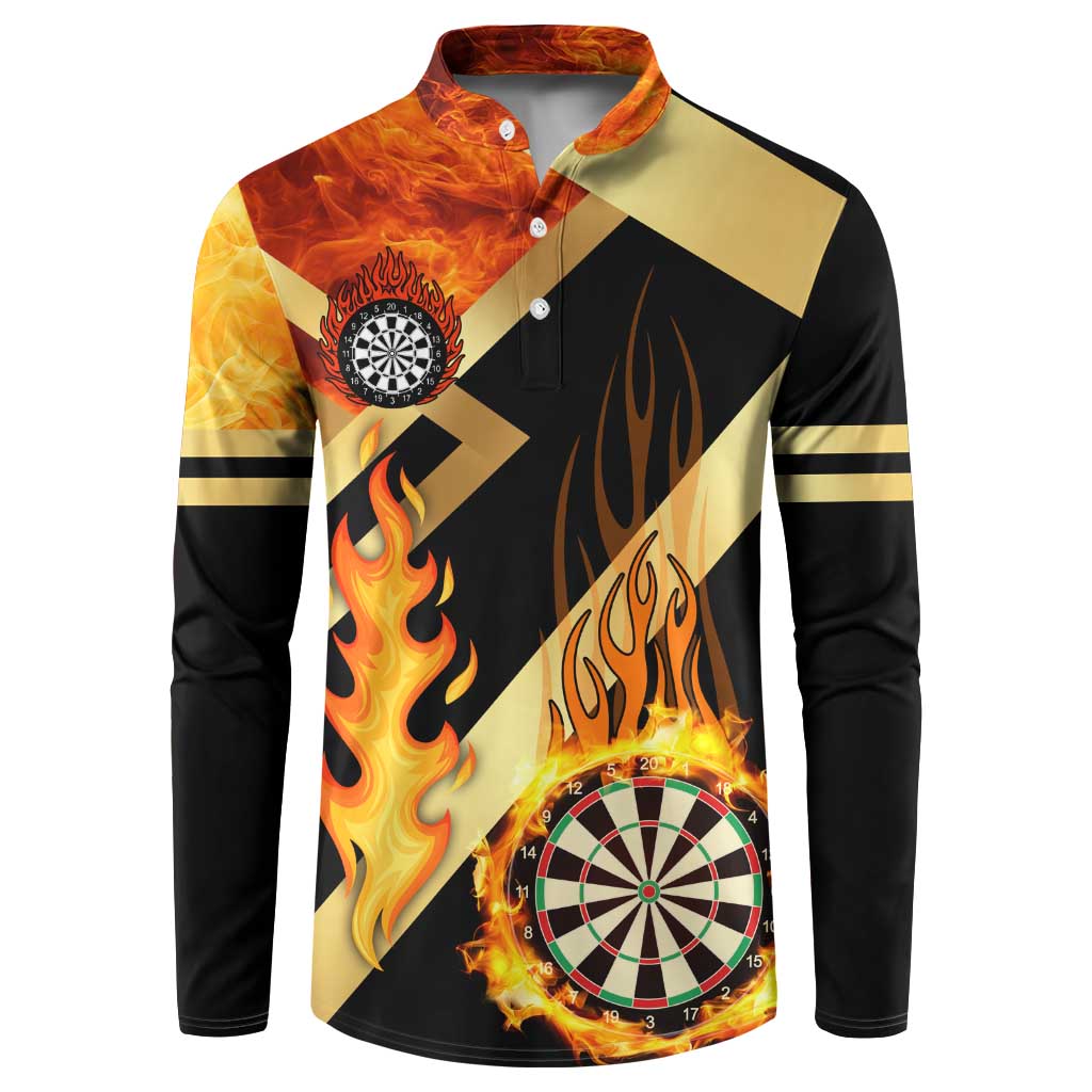 Flaming Dartboard Darts Button Sweatshirt Personalized Bold Geometric Patterns - Wonder Print Shop