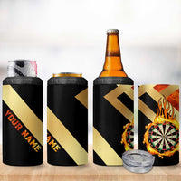 Flaming Dartboard Darts 4 in 1 Can Cooler Tumbler Personalized Bold Geometric Patterns - Wonder Print Shop