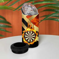 Flaming Dartboard Darts 4 in 1 Can Cooler Tumbler Personalized Bold Geometric Patterns - Wonder Print Shop